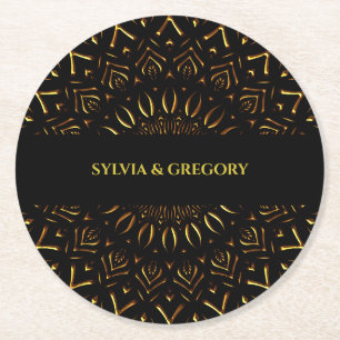 Dessous-de-verre Rond En Papier Mandala classique luxe élégant Art déco