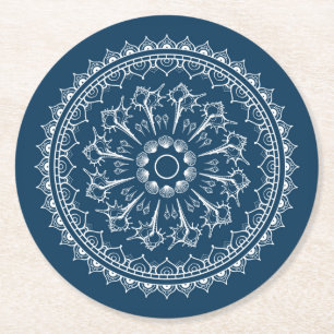 Dessous-de-verre Rond En Papier Mandala fait de coquillages
