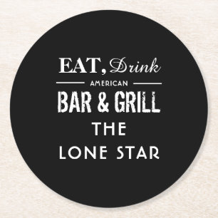 Dessous-de-verre Rond En Papier Manger, Boire Bar & Grill, Pub / Brasserie