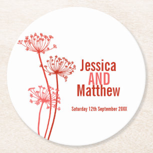 Dessous-de-verre Rond En Papier Mariage chervil art graphique dessous de verre en