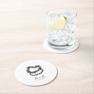 Dessous-de-verre Rond En Papier Mariage de gâteau à main fantaisie