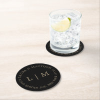 Mariage de monogramme d'or noir