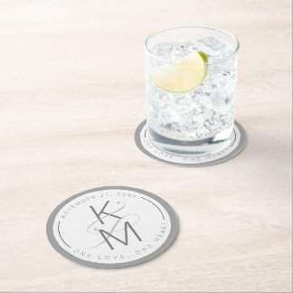 Dessous-de-verre Rond En Papier Mariage en marbre liquide ID888