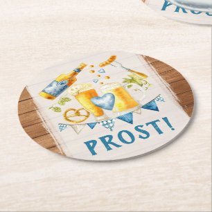 Dessous-de-verre Rond En Papier Mariage Oktoberfest Fête rustique de bière bavaroi