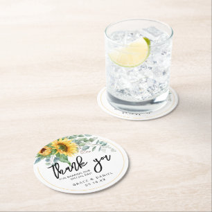Dessous-de-verre Rond En Papier Mariage personnalisé Favoriser la verdure tourneso