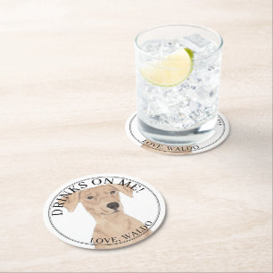 Dessous-de-verre Rond En Papier Mariage Pinscher allemand personnalisé