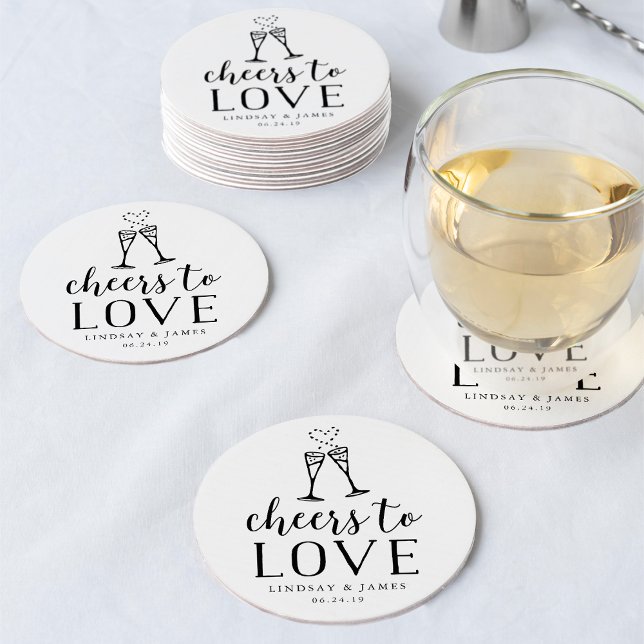 Dessous-de-verre Rond En Papier Mariage pour l'amour (Créateur téléchargé)