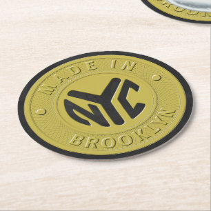 Dessous-de-verre Rond En Papier Marque de souterrain de Brooklyn