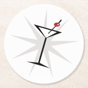 Dessous-de-verre Rond En Papier +[ Martini Vintage ]+