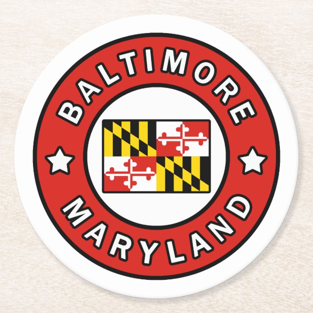 Dessous-de-verre Rond En Papier Maryland de Baltimore (Devant)