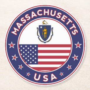 Dessous-de-verre Rond En Papier Massachusetts
