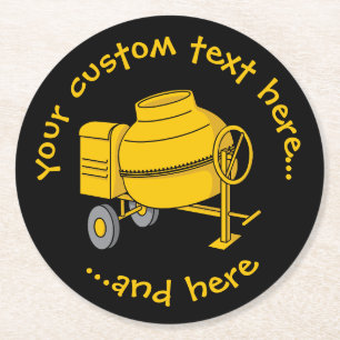 Dessous-de-verre Rond En Papier Mélangeur de béton