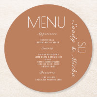 Menu de dîner de mariage Simple Script Terracotta