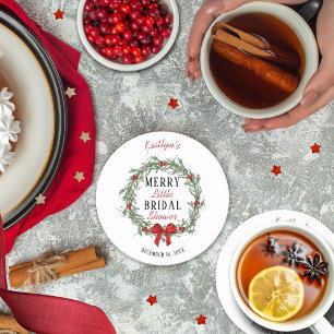 Dessous-de-verre Rond En Papier Merry Little Christmas Enterrement de Mariage