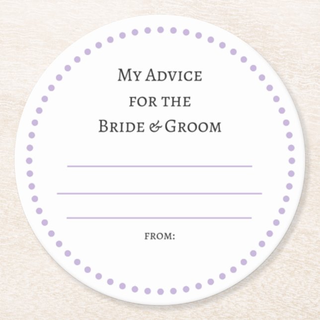 Dessous-de-verre Rond En Papier mes "deux cents" (Devant)