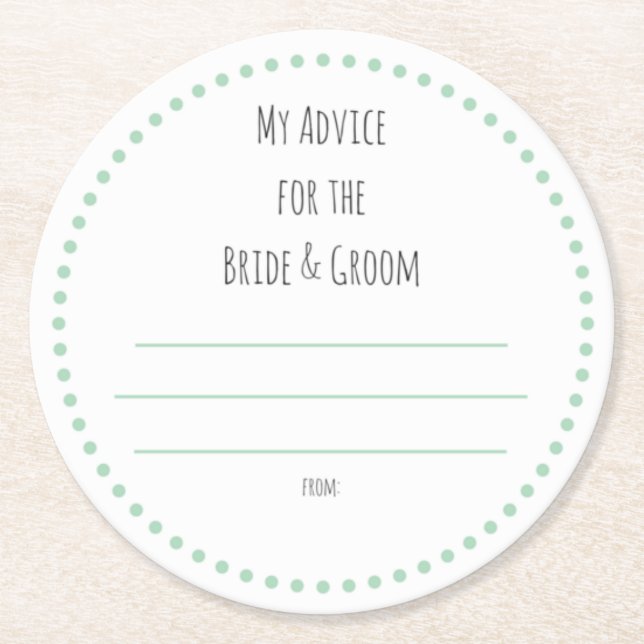 Dessous-de-verre Rond En Papier mes "deux cents" (Devant)