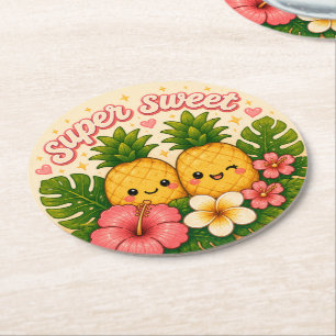 Dessous-de-verre Rond En Papier mignon kawaii hawaï