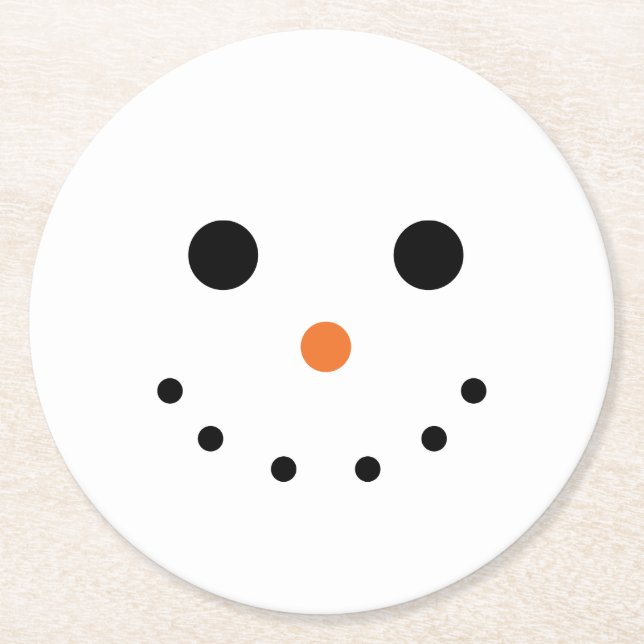 Dessous-de-verre Rond En Papier Mignons Snowman (Devant)