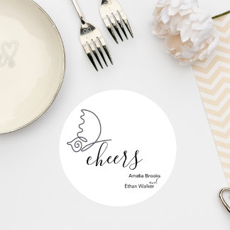 Dessous-de-verre Rond En Papier Minimalist Wedding Coaster