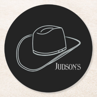 Dessous-de-verre Rond En Papier Minimaliste classique Cowboy Beer Drink Coasters
