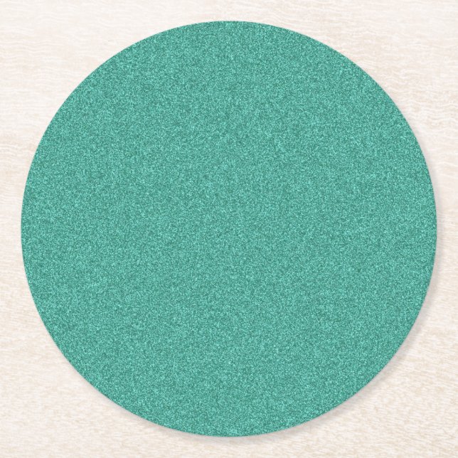 Dessous-de-verre Rond En Papier Modèle vide élégant de couleur verte personnalisée (Devant)