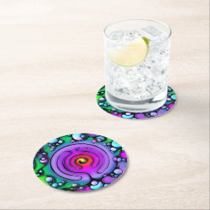 Dessous-de-verre Rond En Papier Modes de vie - Art Neurographique Motif 2