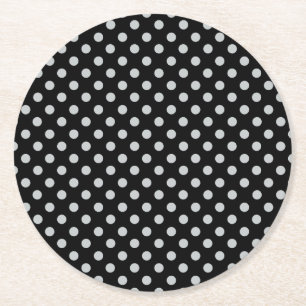 Dessous-de-verre Rond En Papier Modifier Pois gris N'importe quelle couleur Clique