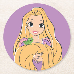 Dessous-de-verre Rond En Papier Moment magique Rapunzel & Pascal