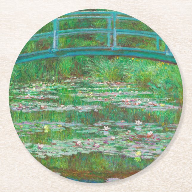 Dessous-de-verre Rond En Papier Monet Le Pont Japonais (Devant)