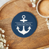 Monogramme d'ancre nautique bleu marine