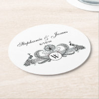 Monogramme de paons vintage