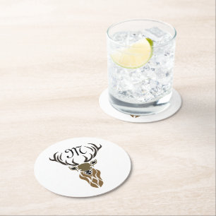 Dessous-de-verre Rond En Papier Monogramme de Red Stag Tribal