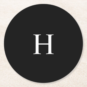 Dessous-de-verre Rond En Papier Monogramme Élégant