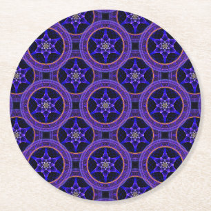Dessous-de-verre Rond En Papier Motif abstrait élégant boho moderne floral #505