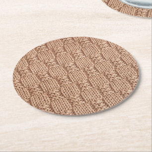 Dessous-de-verre Rond En Papier Motif Bubble Knit Stitch par Shirley Taylor