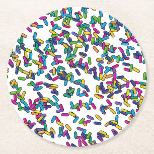 Dessous-de-verre Rond En Papier Motif d'arrosage éparpillé
