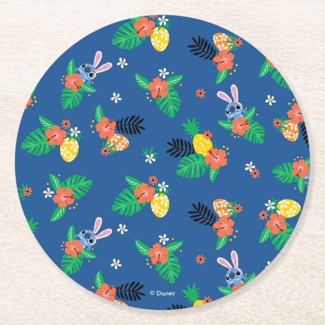 Dessous-de-verre Rond En Papier Motif de Pâques (Devant)