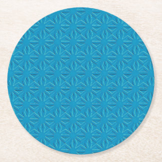 Dessous-de-verre Rond En Papier Motif de texture bleu azur