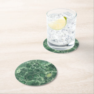 Dessous-de-verre Rond En Papier Motif Jade Green Gemstone