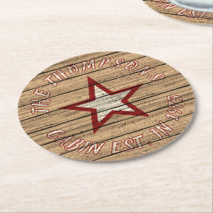 Dessous-de-verre Rond En Papier Motif Patiné Brown personnalisé