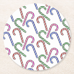 Dessous-de-verre Rond En Papier Motif Sucre de canne parties scintillant
