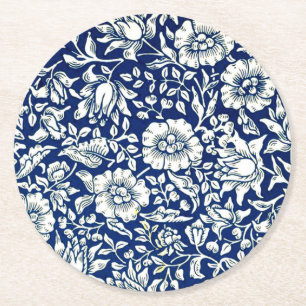 Dessous-de-verre Rond En Papier Motif vintage Blue Mallow