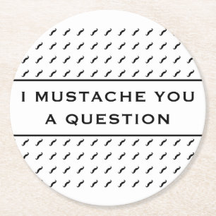 Dessous-de-verre Rond En Papier Moustache Vous Une Question Mood Stripe