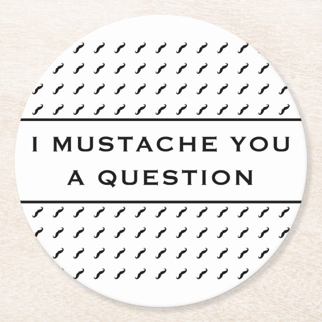 Dessous-de-verre Rond En Papier Moustache Vous Une Question Mood Stripe (Devant)