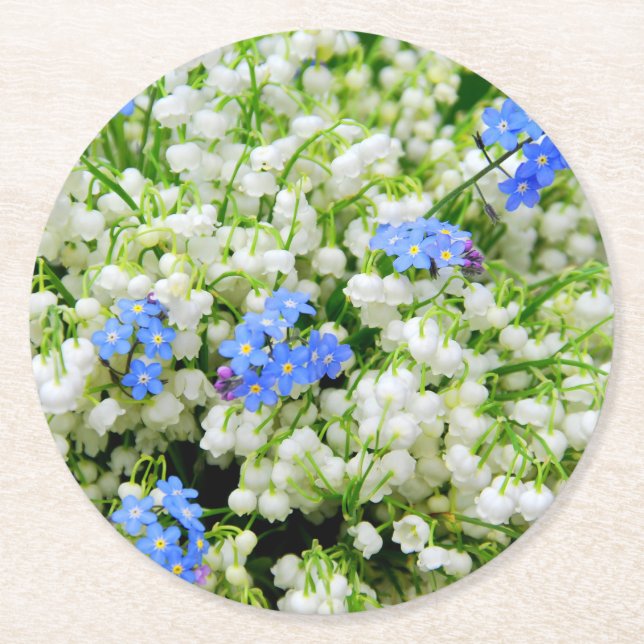 Dessous-de-verre Rond En Papier Muguet (Devant)