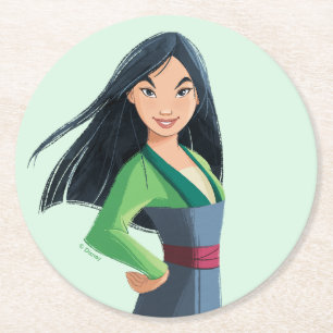 Dessous-de-verre Rond En Papier Mulan Courage à chaque étape