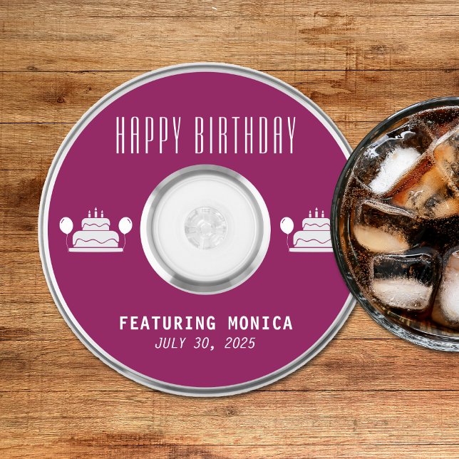 Dessous-de-verre Rond En Papier Musique CD Coque Album Couverture Anniversaire (Music CD Case Album Cover Birthday Party Round Paper Coaster
)