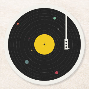 Dessous-de-verre Rond En Papier Musique partout   Florent Bodart