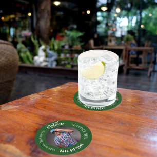 Dessous-de-verre Rond En Papier Mythe de l'homme légende photo émeraude verte fête