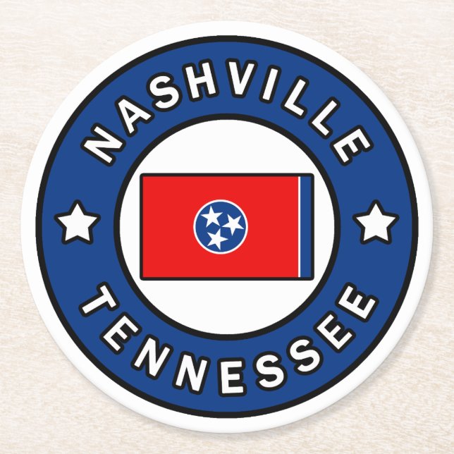 Dessous-de-verre Rond En Papier Nashville Tennessee (Devant)